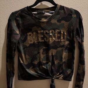 Popular-21 Blessed Crop Tee Small